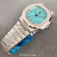 Reloj Automático Tandorio Design Para Hombres Con Dial Texturizado Azul Gris 40mm Movimiento NH35 Impermeable 10BAR Correa De Acero Inoxidable 316L - details 14