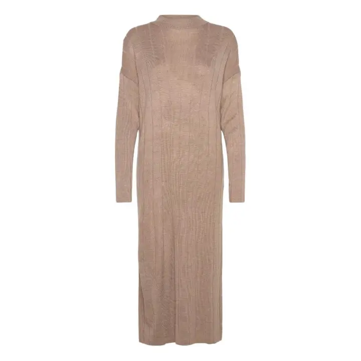 ONLTESS LS HIGHNECK MIDI DRESS KNT Malt Ball Melan - 1