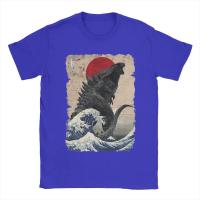 Camiseta De Manga Corta Con Diseño Único De Godzillade La Gran Onda Japonesa Para Hombres Cuello Redondo Algodón Puro Ropa Gráfica Verano Tallas S-5XL - details 2