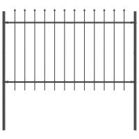 Cerca de Jardín vidaXL con Punta de Lanza Gris 1,7x1 m de Acero - details 1