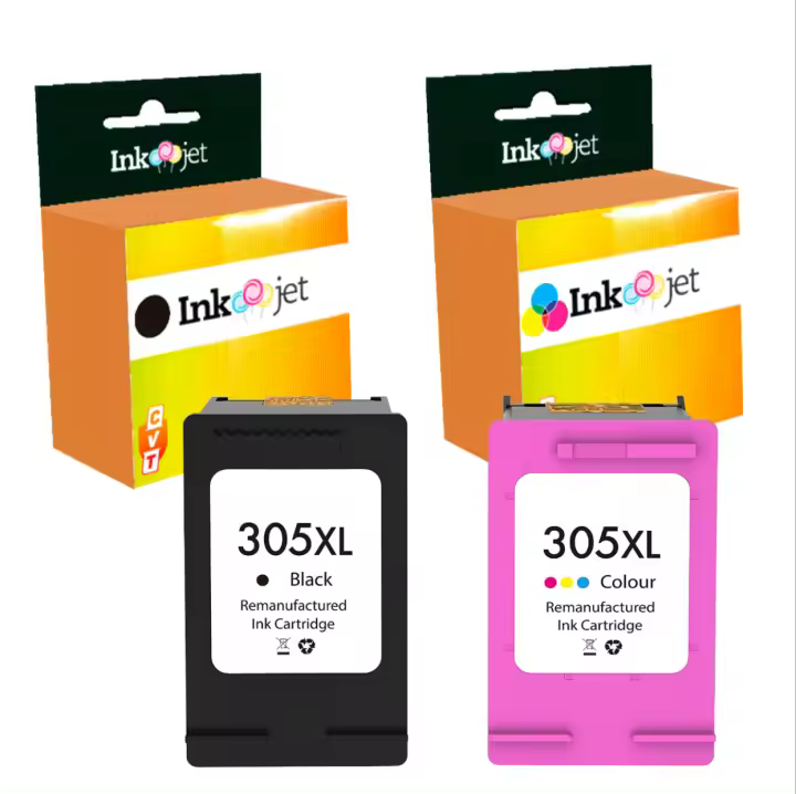Pack Cartuchos de Tinta Compatible HP 305XL Negro + Tricolor | Alta Calidad - 1