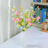 1PC Decoración De Pascua Huevo De Pascua Conrama Y Rama De Flores Colorida Esponja Para Arreglo Floral DIY Para Fiesta De Pascua Decoración De Casa Primavera - details 1