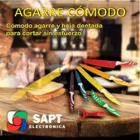 SAPT Set de 7 Cuchillos + 1 Pelador – Cuchillas de Acero Inoxidable – Mango Ergonómico – Diseño Colorido y Moderno – Corte Preciso y Duradero – Fácil de Limpiar – Ideal para Cocina Profesional y Hogar – Regalo Perfecto - details 0