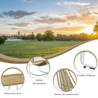 Juego de 2 mecedera. Juego de muebles de Balcón Acero galvanizado, Cuerda Tejida a mano, Con reposapiés, capacidad de carga de 160 kg para las Sillas, adecuado para Terrazas, Jardines y balcones. - details 4