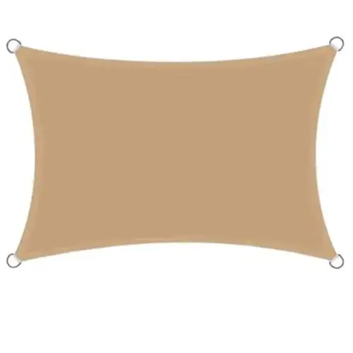 Toldo Vela de Sombra Rectangular 4x5m Impermeable Protección UV en Prueba de Viento para Patio Jardín, Terraza - 1
