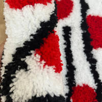 Alfombra De Terciopelo Suave Y Antideslizante En Negro Y Blanco Con Diseño De Fantasma Y Corazón Hecho a Mano Para Halloween Decoración De Pared En El Pasillo Alfombra De Baño - details 1