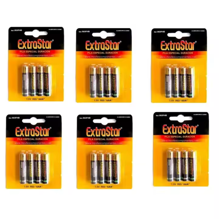 Packs Pilas de carbon AAA y AA,Pilas AAA (R03) 1.5V 400mAh,AA (R6) 1.5V 860mAh.Especial duracion. - 1