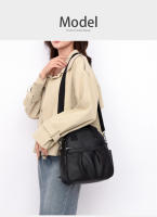 Mochila versátil para mujer, nueva mochila de estudiante de cuero suave de PU, impermeable, de color sólido, sencilla, de gran capacidad. - details 5