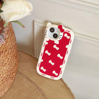 Funda De Silicona Anticaída Con Diseño De Gato Hello Kitty 3D Para iPhone 15 14 13 pro Max 11 12 13 pro Estilo Y2K Con Borde Completo - details 5