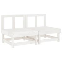 vidaXL Sofás centrales de jardín 2 uds madera maciza de pino Pino natural, Pino blanco, Pino gris Conjunto Terraza Muebles Jardín Exterior Juego de Muebles de jardín Mueble Jardín Exterior Muebles de Salon Exterior - details 0