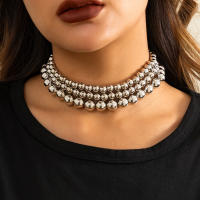 Collar Gargantúa Vintage De Plástico Grande Para Mujer IngeSight.Z Collar De Correa Gruesa De Tres Capas Joyería Chunky - details 7