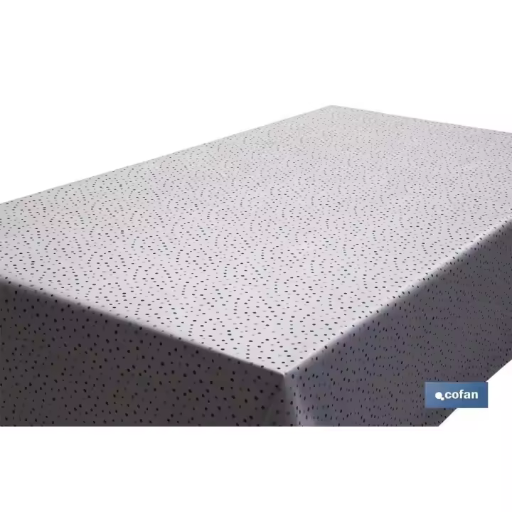 Rollo mantel antimanchas 1,40 x 25m 50% alg/50% pvc.puntos - 1