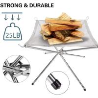 Estante De Fuego Plegable De Acero Inoxidable Para Camping Al Aire Libre BBQ Bonfire En Jardín Y Patio Marco De Madera Para Campfire - details 2