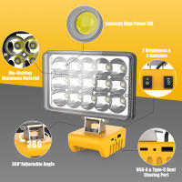 Luz De Trabajo LED Recargable De Alta Potencia 5000-20000LM Con Base Ajustable Y Cableado Luz De Fosa LED Para DeWalt Luz Portátil De Emergencia Material De Cuerpo De Aluminio - details 6