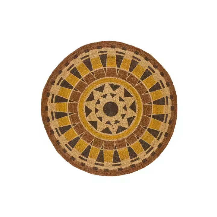 ATTICGO Alfombra de Interior Estilo Étnico en Multicolor - Tonga 643 | 90Ø, 120Ø cm - 1