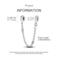 Cadena De Seguridad Platinada De Plata Con Bolas Para Pulsera Original Joyería Hecha a Medida Clip De Estopilla Charm Adecuado Para Joyería - details 5