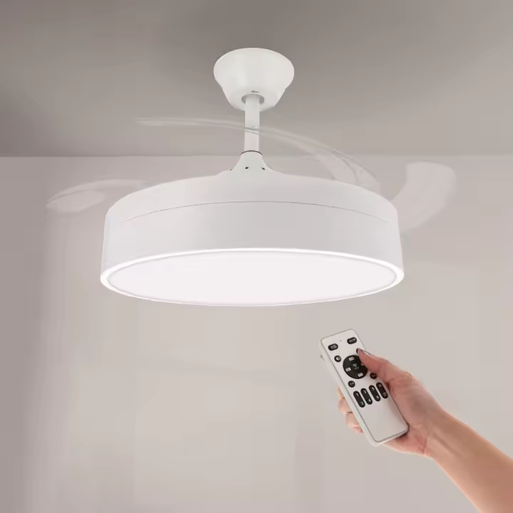 Ventilador de Techo Retráctil OstarkDom con Luz LED – 32W CCT Regulable, Motor DC Silencioso de 6 Velocidades, Control Remoto, Ø1070mm – Ventilador de Techo Moderno para Salón, Dormitorio, Oficina OstarkDom-LEDUNI - 1