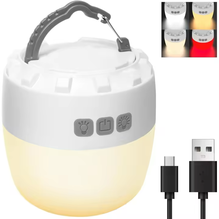 Que acampa LED Recargable 3200mAh, Luces que acampan con 4 Modos - 1