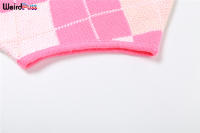 Conjunto De Suéter Y Mini Shorts Para Mujer Con Borlas Y Patrón De Cuadros Estilo Hipster Ajustado Y Transpirable Para Otoño - details 11
