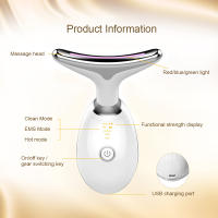 Masajeador De Lifting Facial Y Cuello EMS Con Luz Roja LED Teoría De Photon Antiarrugas Rejuvenecimiento De La Piel Ajuste De Doble Mentón - details 9