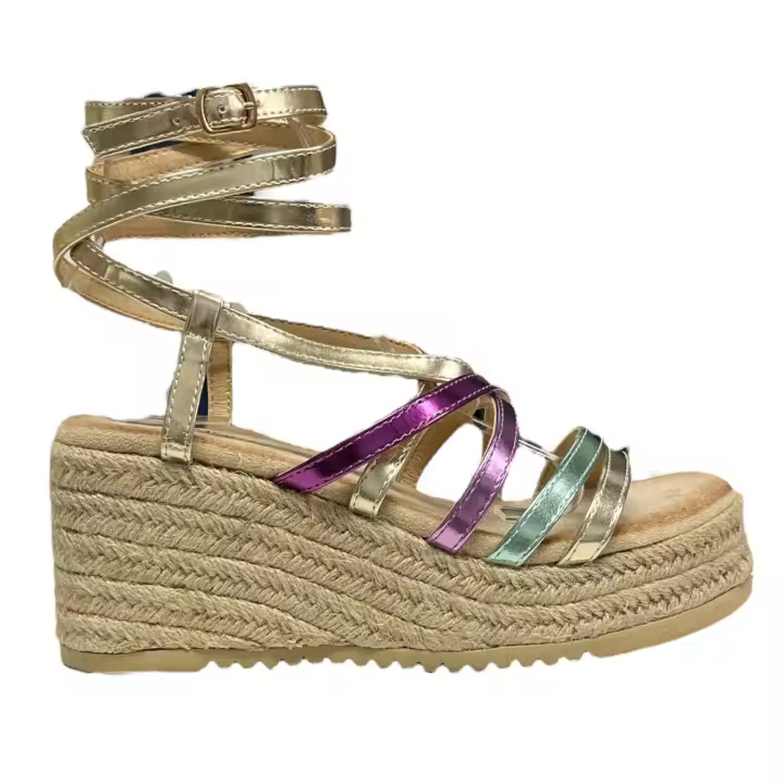 Sandalia Cuña Tiras Multicolor - 1