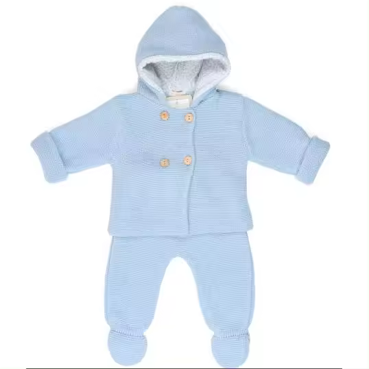 Conjunto de 2 piezas punto bebé chaqueta con capucha y polainas-28699-Tony Bambino - 1