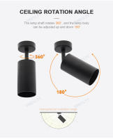 Lámpara De Techo LED Rotativa 360° Surface Mounted Blanco Negro Oro Cobre 6W GU10 Reemplazable Spot De Pared Luz De Ambiente Moderna Para Cocina Comedor Dormitorio Foyer Estudio Baño - details 2