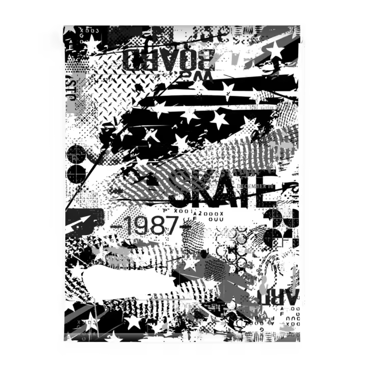 Estores Iroa -Estor Enrollable Juvenil Chicos o Adolescentes Skate- Tejido Translúcido Premium – Cortina Juvenil Decorativa Antibacteriana con Diseño Skateboard para Habitación de Chicos, - 1