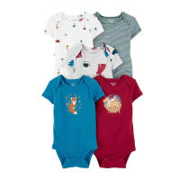 Ropa para niños, novedad de verano, mono triangular de manga corta para bebés, ropa para gatear, mono de bebé de cinco piezas - details 9