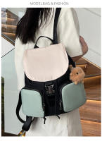 Mochila pequeña y sencilla de ocio para mujer, estilo nuevo de verano, mochila de color contrastante a la moda para estudiantes universitarios, bolso de viaje de ocio. - details 12
