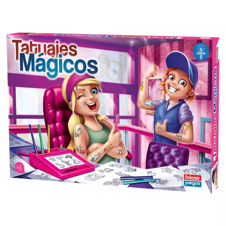 Juego Tatuajes Magicos Rosa 112 Tatuajes (Falomir 11532) - 1
