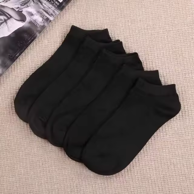 Calcetines De Bote Unisexos De Color Sólido Y Delgados Para Hombre Y Mujer Calcetines Brechos Transpirables Y Antiolor Absorbentes De Sudor Para Otoño Y Primavera - 1