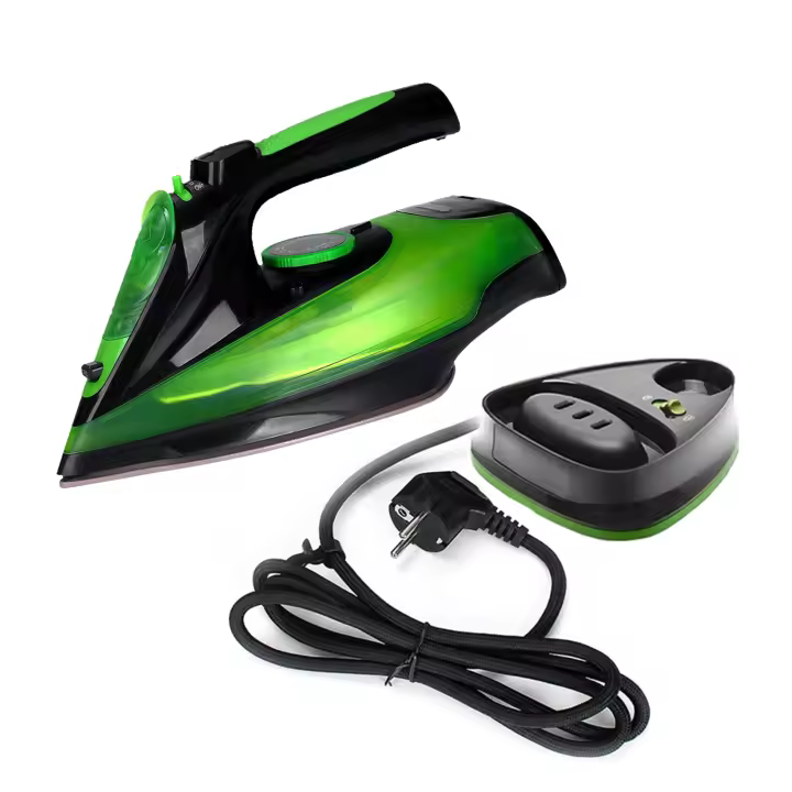 Plancha de vapor inalámbrica, 2400 W, depósito de agua de 370 ml, plancha de vapor inalámbrica con base y suela de cerámica - 1