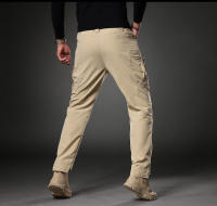 Pantalones Tácticos Caqui Para Hombre Con 4 Bolsillos Y Cintura Elástica Pantalones De Trabajo Militares Para Acampar Y Senderismo - details 11