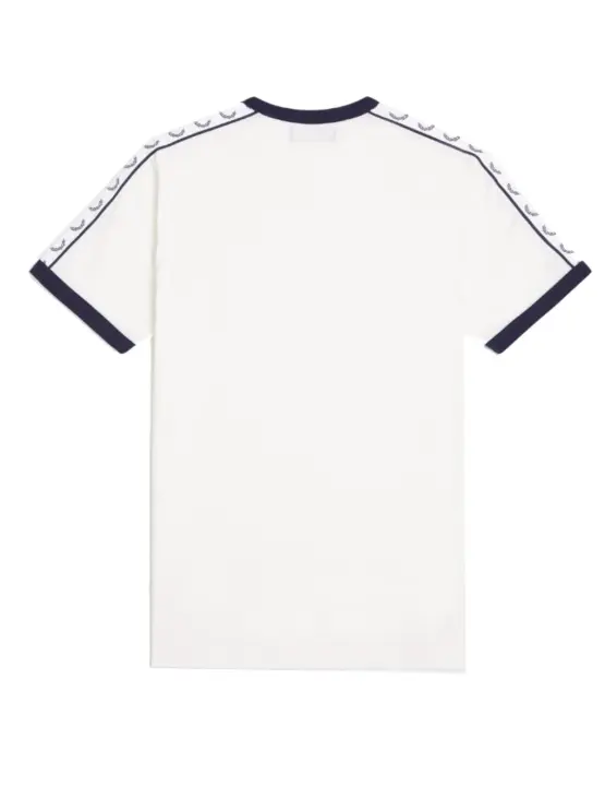 Camiseta Fred Perry M Taped Ringer Blanco/Negro - 1