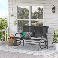 Outsunny Banco Balancín Tipo Silla Oscilante de Jardín o Patio con 2 Plazas 120x70x85 cm Metal y Tela Texteline - details 1