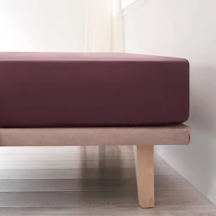 La Mallorquina - Sábana bajera Ajustable - 100% Algodón - Basic Berenjena - 1