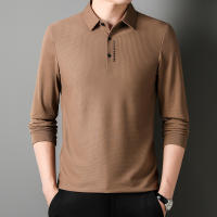 Camisa Polo Larga Para Hombres Con Estampado De Letras En La Cuello Cuello Redondo Casual Top De Poliéster Ajuste Regular - details 12