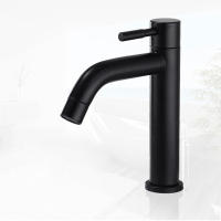 Grifo De Baño De Acero Inoxidable RETHME Negro/Barrido Agua Fría Individual Instalación Montada En La Mesa Cerámica Como Material Del Válvula - details 8
