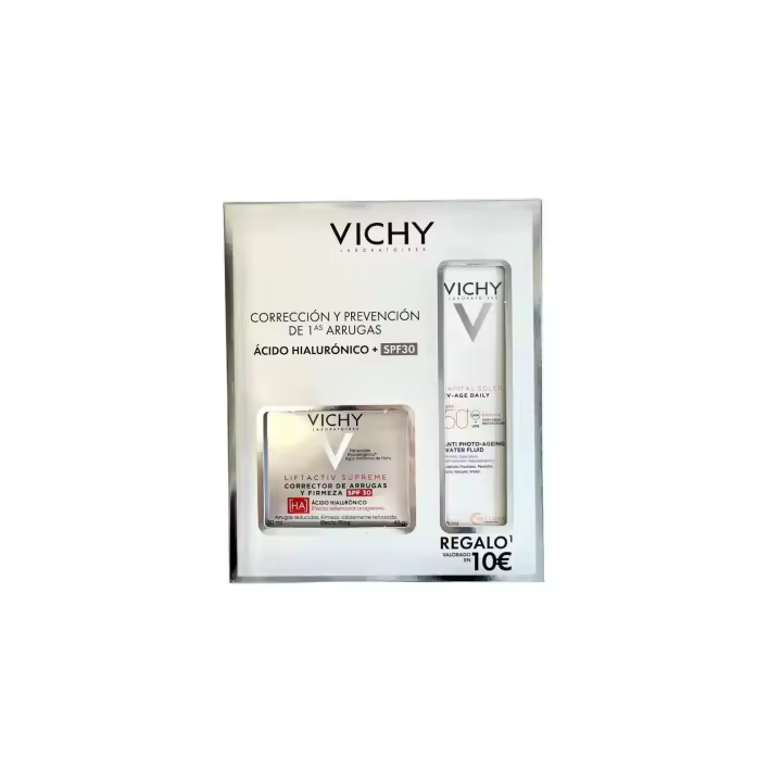Pack  Vichy Corrección y Prevención de 1ª Arrugas Liftactive Supreme con Ácido Hialurónico SPF 30 + regalo UV-AGE SPF50+ - 1