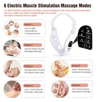 Correa Masajeadora Facial Eléctrica V-Face Lifter Con Control Remoto Eliminador De Doble Mentón LED 5 Modos Afirmación Belleza Dispositivo - details 7