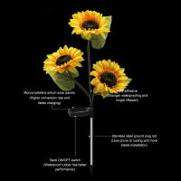 Lámpara Solar LED En Forma De Girasol Iluminación Decorativa Para Jardín Impermeable Luz De Paisaje Para Decoración De Hogar - details 7