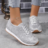Zapatos De Mujer De Primavera Con Lentejuelas Bling Y Diseño Fashion Punta Redonda Antideslizantes Confortables Para Exterior Suela Gruesa - details 8