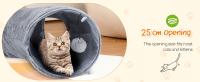 Nobleza Tunel para Gatos en Forma de S, Túnel de 2 vías para Interiores con 2 Agujeros y Bola suspendida Juguetes para Gatos, Tunel Plegable para Mascotas Juguete para Gato Conejo Hurones, L108 cm - details 3