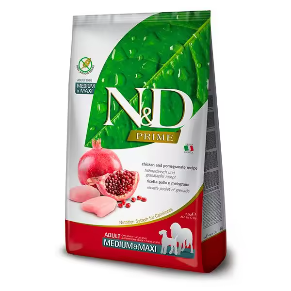 FARMINA ND DOG PRIME MEDIUM MAXI POLLO 12KG / Alimento completo para perros adultos de raza de tamaño medium-maxi - 1