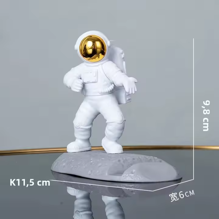 Soporte De Teléfono Móvil En Forma De Astronauta Figura De Escultura Para Decoración De Escritorio Adorno Espacial Para Enthusiasts - 1