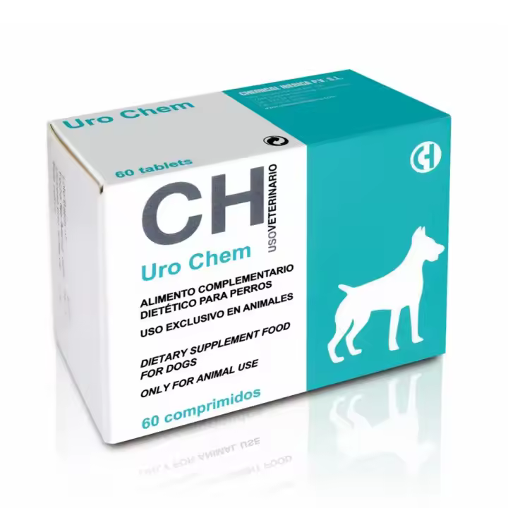 Uro Chem 60 comprimidos suplemento natural que apoya la función renal y urinaria para perros Chemical Ibérica - 1