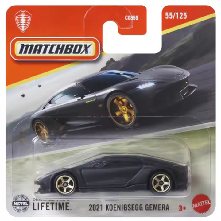 Matchbox -  Koenigsegg Gemera Black (SC) 2021 (Tarjeta ligeramente arrugada) - Juego de  vehículos con detalles realistas - Edad recomendada mayores de 3 años - 1