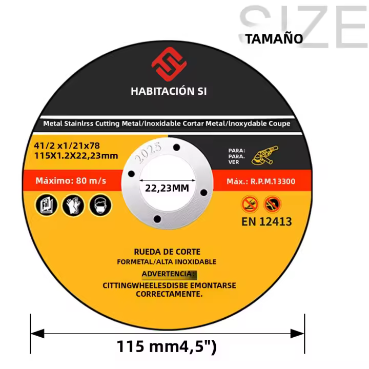 Discos De Corte Metálico 3Pcs Para Amoladora De Ángulo Resina Herramienta De Corte Para Metal Hierro Madera Tamaños 75/115/125mm - 1