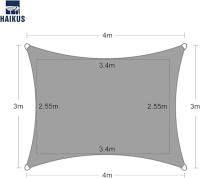 Gerimport Toldo Vela Rectangular 3x4 M PES Impermeable Resiste Rayos UV - details 4